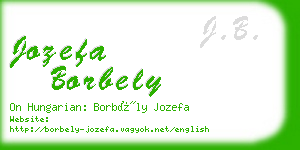 jozefa borbely business card